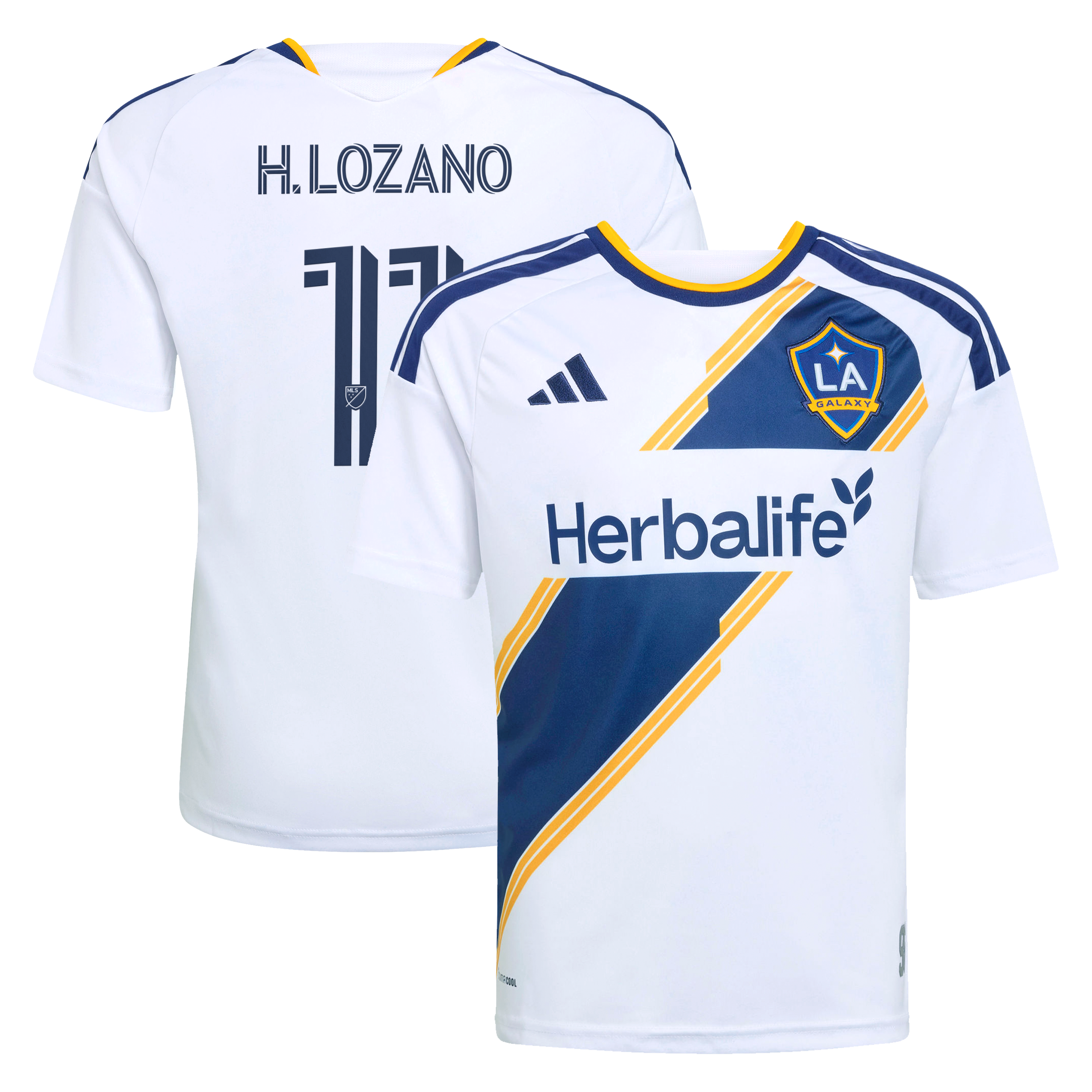Youth adidas Hirving Lozano White LA Galaxy 2026 The VeloCITY Kit Replica Jersey