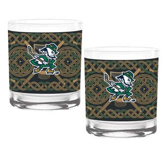 Notre Dame Fighting Irish Hockey Leprechaun Two-Pack 14oz. Rocks Glass Set