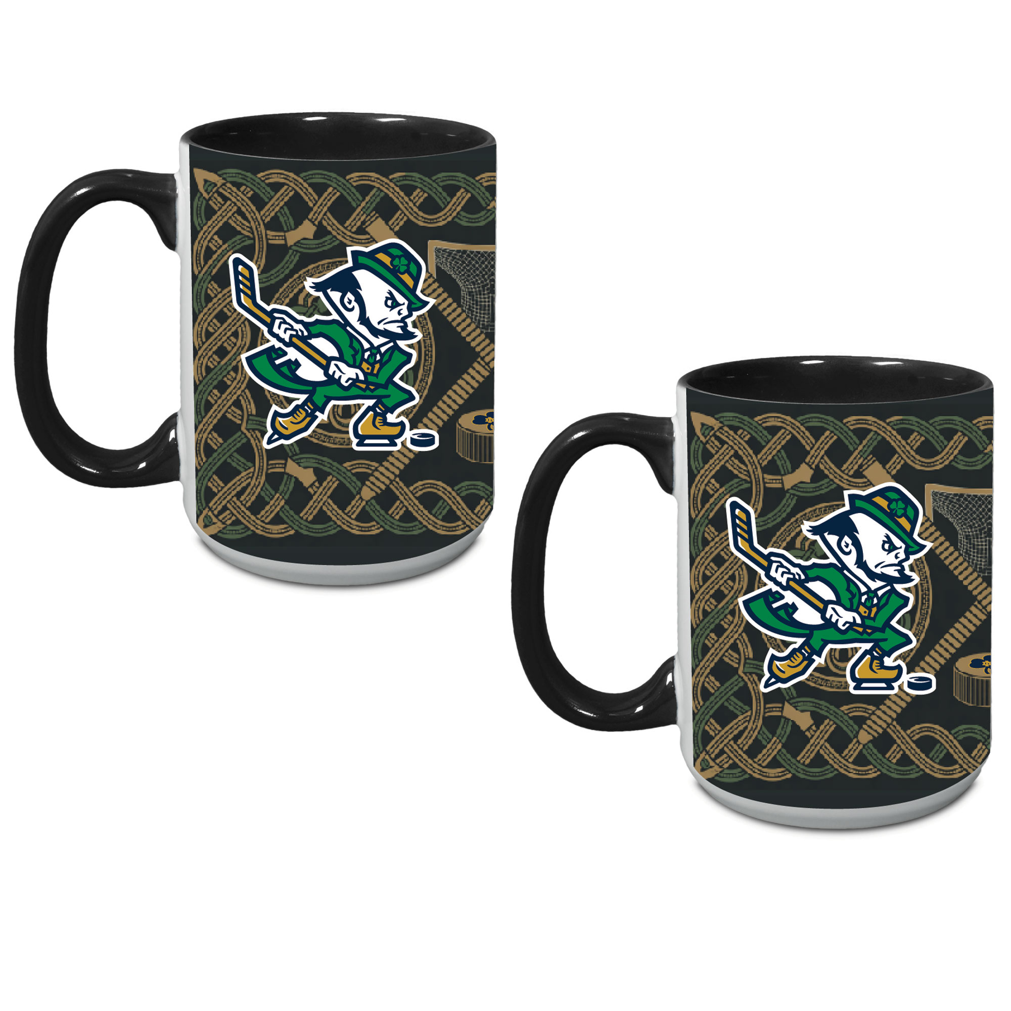 Notre Dame Fighting Irish Hockey Leprechaun Two-Pack 15oz. Mug Set