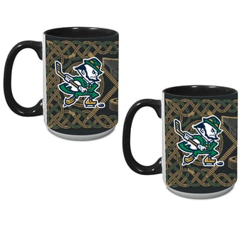 Notre Dame Fighting Irish Hockey Leprechaun Two-Pack 15oz. Mug Set