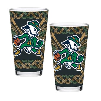 Notre Dame Fighting Irish Basketball Leprechaun Two-Pack 16oz. Pint Glass Set