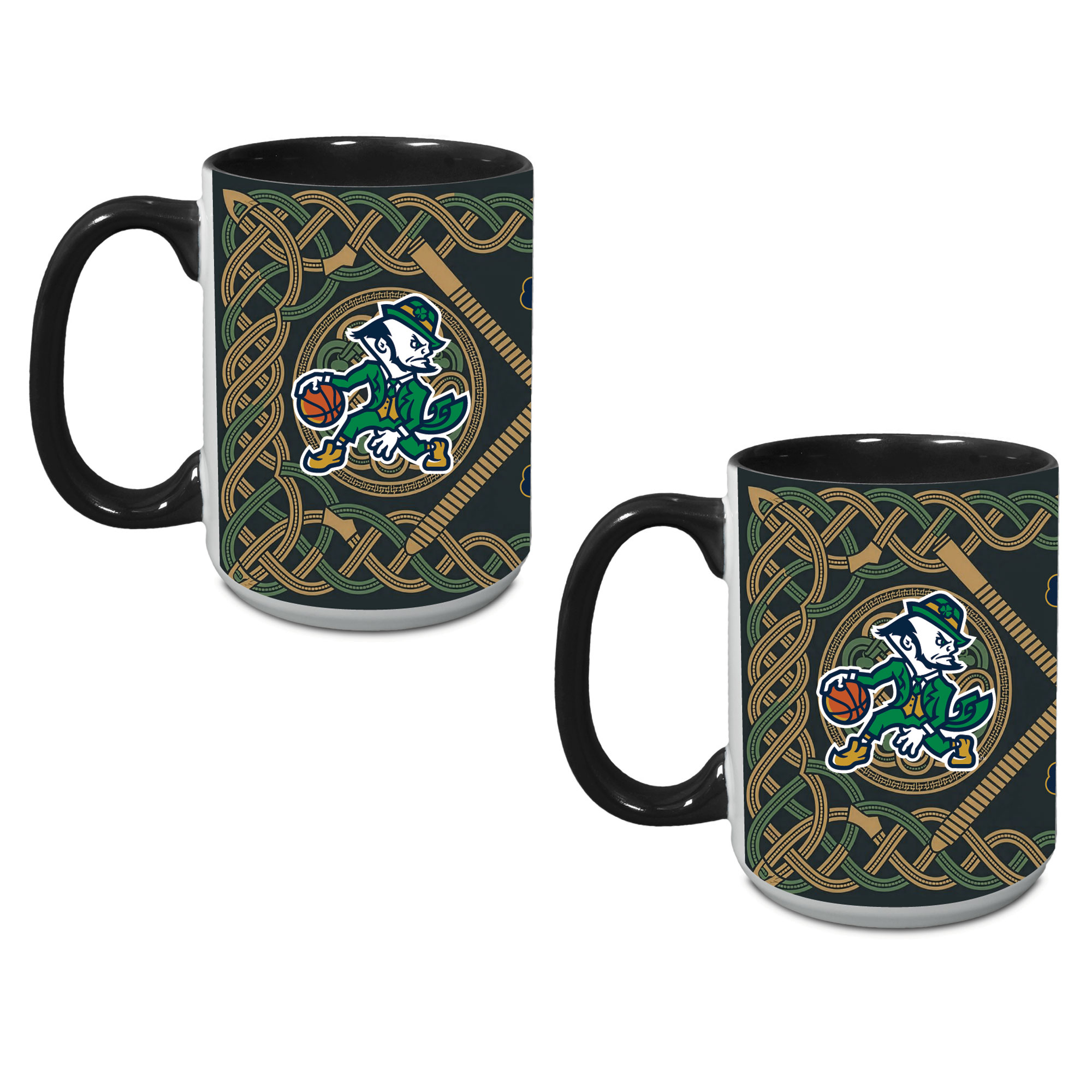 Notre Dame Fighting Irish Basketball Leprechaun Two-Pack 15oz. Mug Set