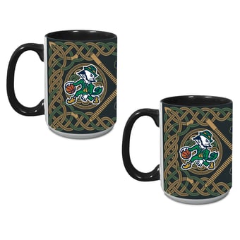 Notre Dame Fighting Irish Basketball Leprechaun Two-Pack 15oz. Mug Set