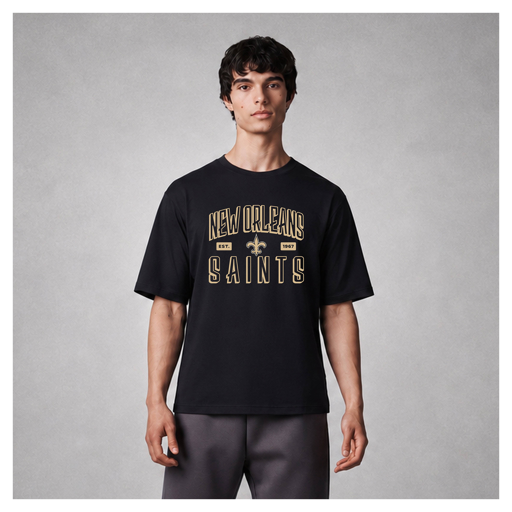 Men's Levelwear Black New Orleans Saints Luxe Moment Stronghold Knit T-Shirt