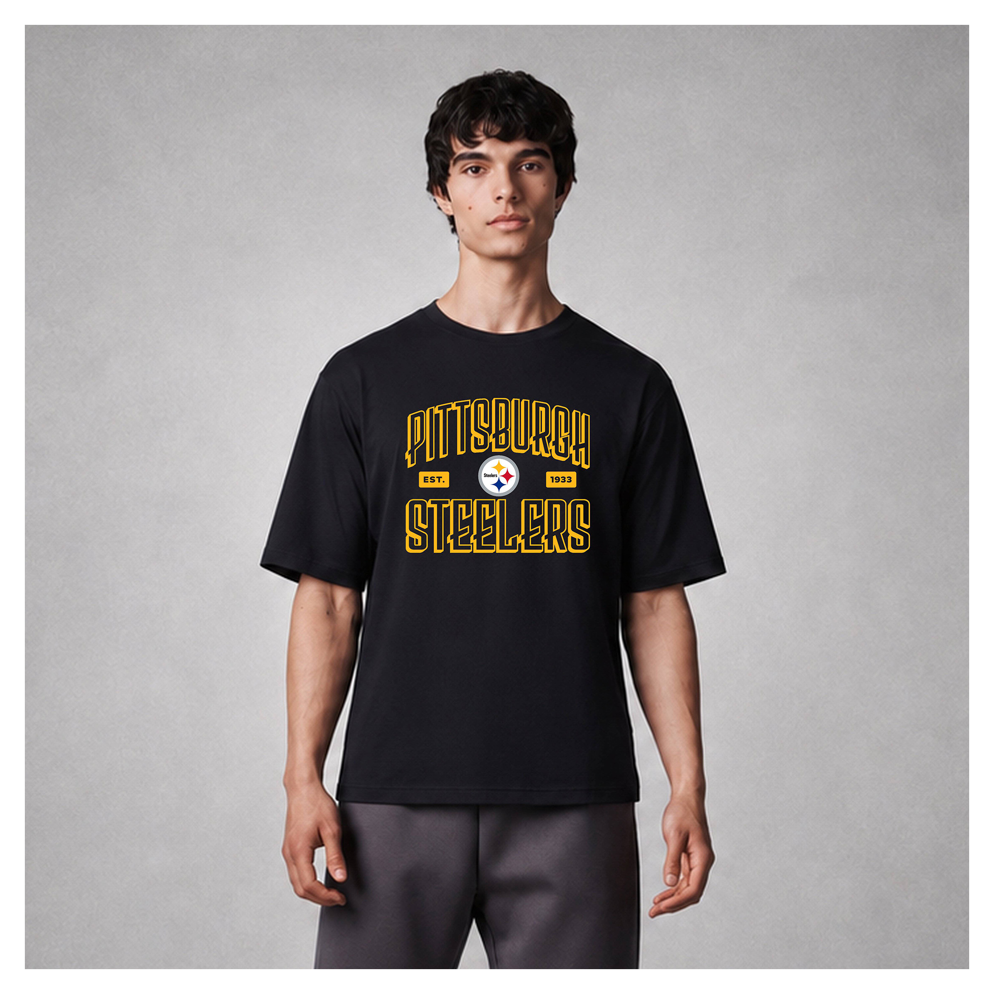 Men's Levelwear Black Pittsburgh Steelers Luxe Moment Stronghold Knit T-Shirt