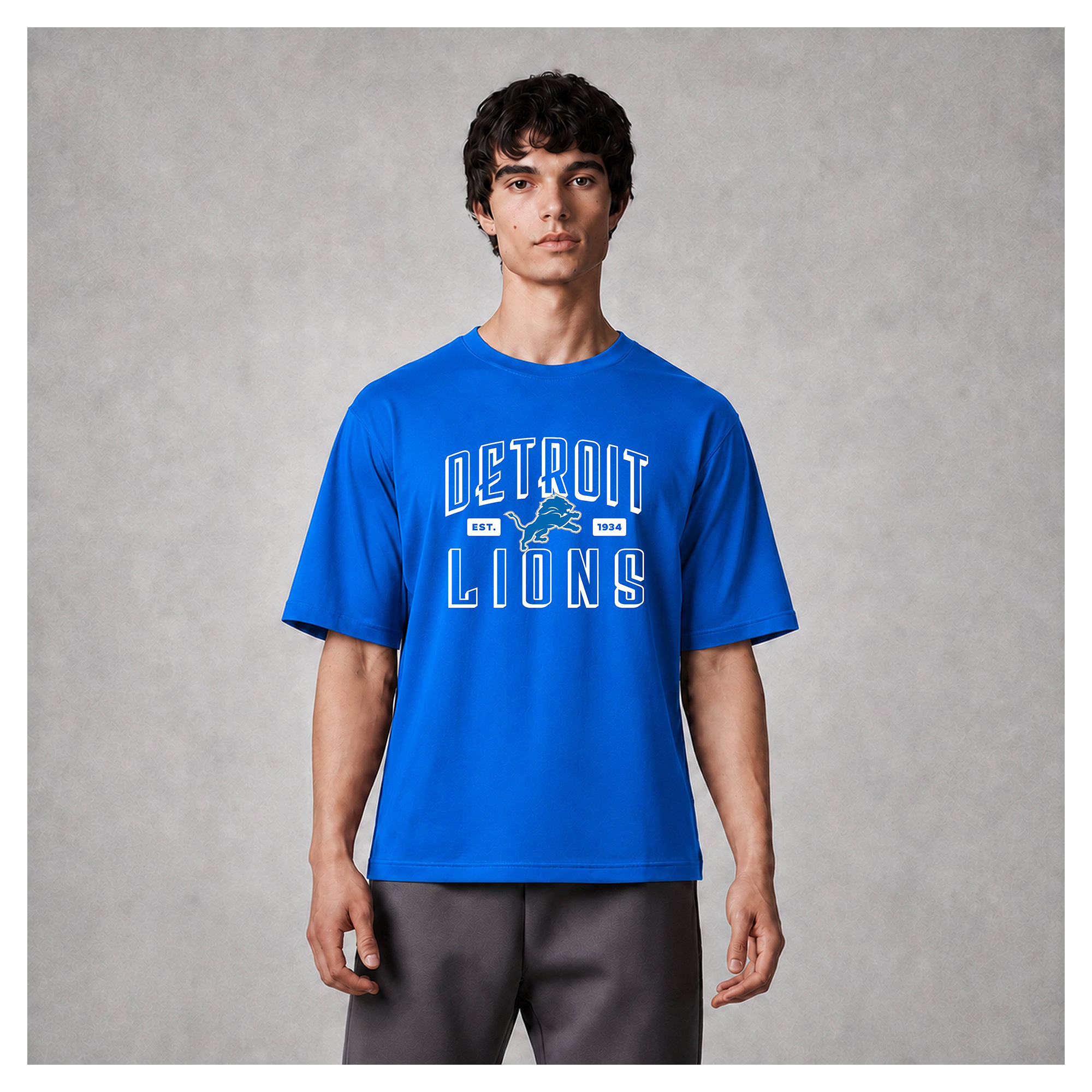 Men's Levelwear Blue Detroit Lions Luxe Moment Stronghold Knit T-Shirt