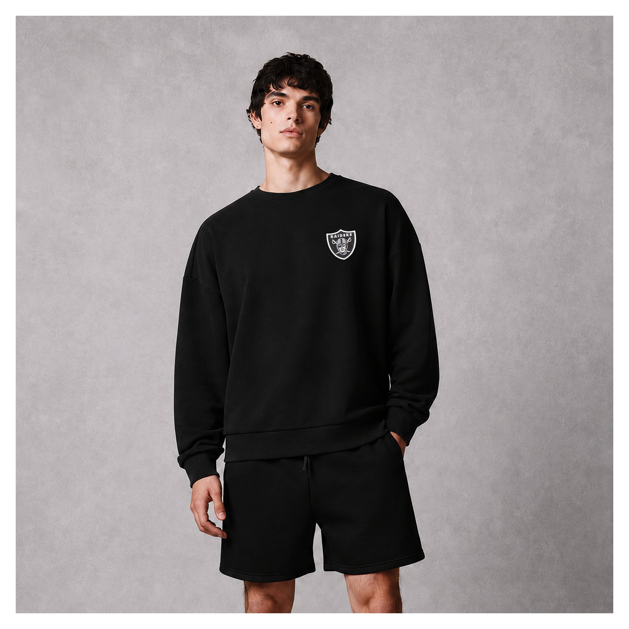Men's Levelwear Black Las Vegas Raiders Luxe Zone Logo Sweatshirt