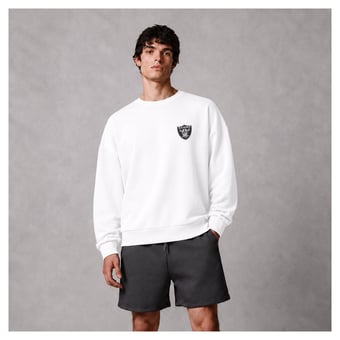 Men's Levelwear White Las Vegas Raiders Luxe Zone Logo Sweatshirt