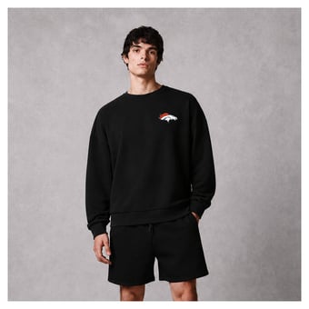 Men's Levelwear Black Denver Broncos Luxe Zone Logo Sweatshirt