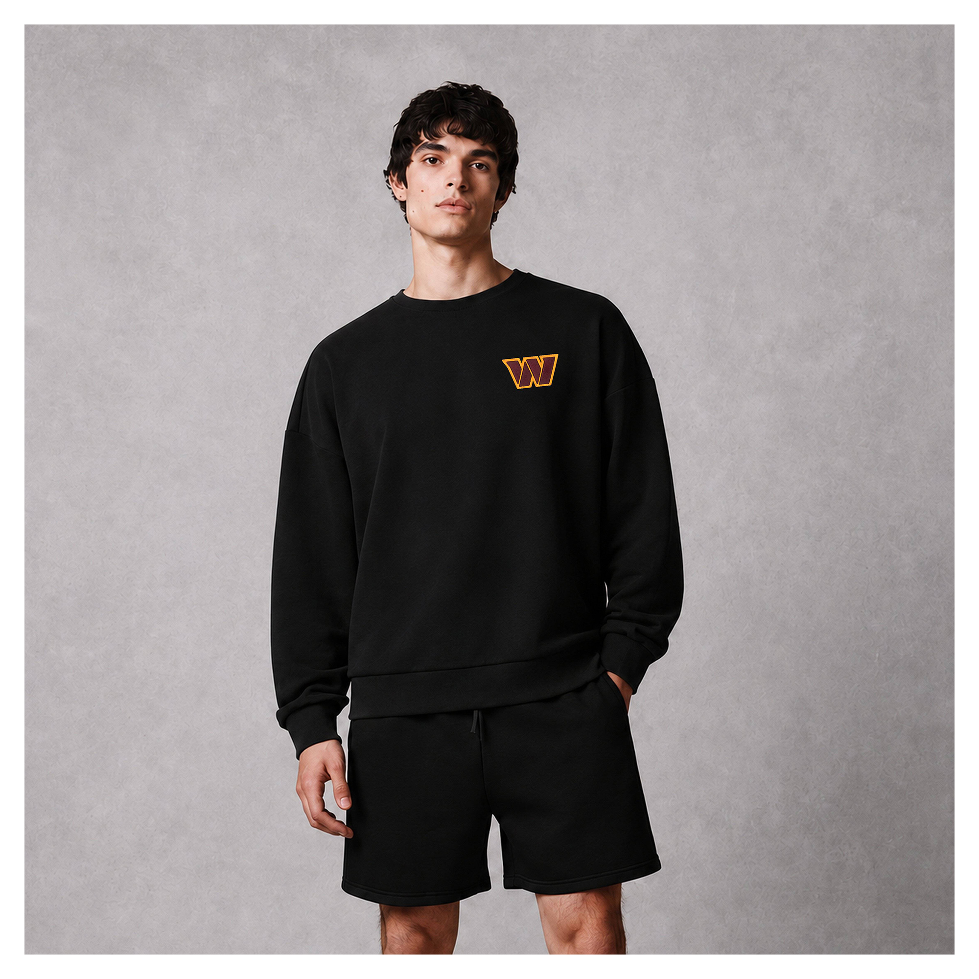 Men's Levelwear Black Washington Commanders Luxe Zone Logo Sweatshirt