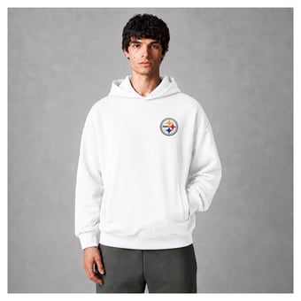 Men's Levelwear White Pittsburgh Steelers Logo Luxe Zone Hoodie