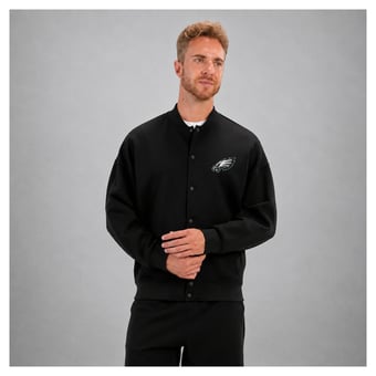 Men's Levelwear Black Philadelphia Eagles Logo Luxe Signature Tri-Blend Bomber Jacket