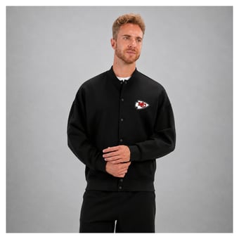 Men's Levelwear Black Kansas City Chiefs Prime Luxe Signature Tri-Blend Bomber Jacket