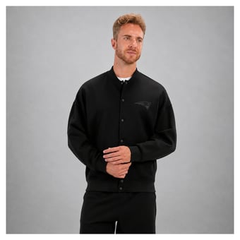 Men's Levelwear Black New England Patriots Dark Matter Luxe Signature Tri-Blend Bomber Jacket
