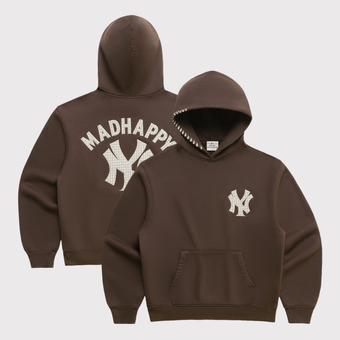 Unisex Madhappy Brown New York Yankees Applique Fleece Hoodie