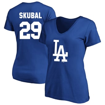 Women's Fanatics Tarik Skubal Royal Los Angeles Dodgers Plus Size Name & Number V-Neck T-Shirt