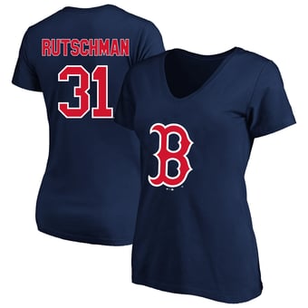 Women's Fanatics Adley Rutschman Navy Boston Red Sox Plus Size Name & Number V-Neck T-Shirt