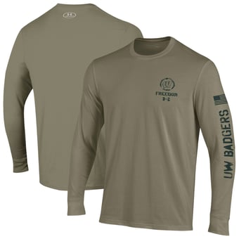 Men's Under Armour Tan Wisconsin Badgers 2026 Freedom Collection Long Sleeve T-Shirt