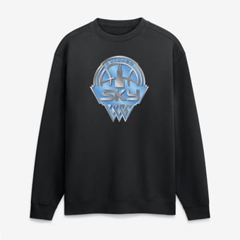 Men's Black Chicago Sky  Metallic Mascot Sweatshirt
