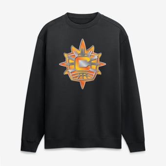 Men's Black Connecticut Sun  Metallic Mascot Sweatshirt