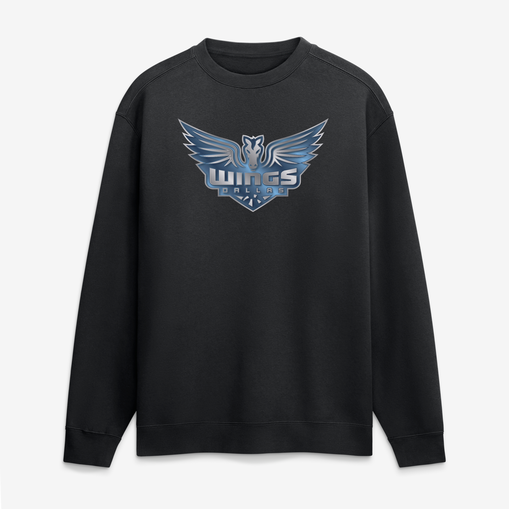 Men's Black Dallas Wings  Metallic Mascot Sweatshirt