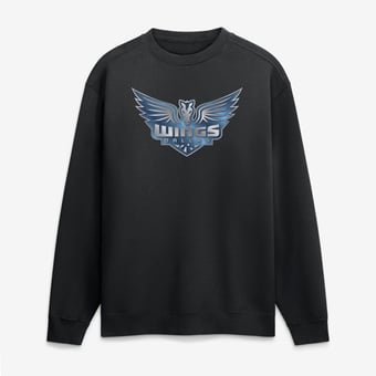 Men's Black Dallas Wings  Metallic Mascot Sweatshirt
