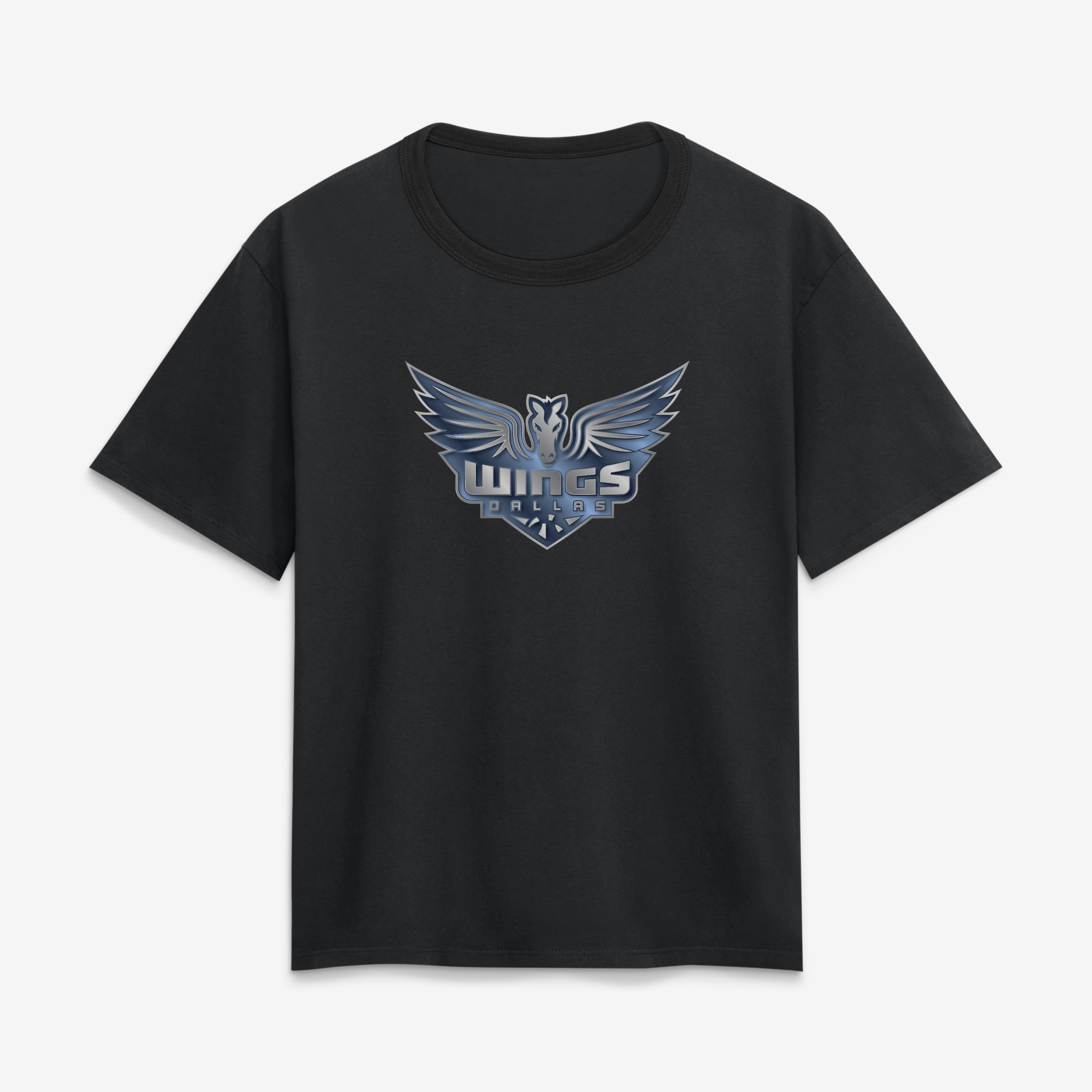 Women’s Black Dallas Wings Metallic Mascot T-Shirt Women’s Black Dallas Wings Metallic Mascot T-Shirt