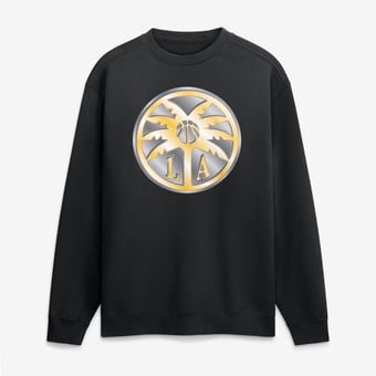 Men's Black Los Angeles Sparks  Metallic Mascot Sweatshirt
