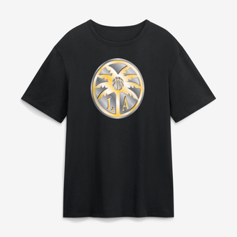 Men's Black Los Angeles Sparks  Metallic Mascot T-Shirt