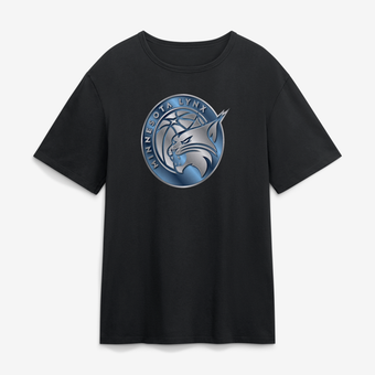 Men's Black Minnesota Lynx  Metallic Mascot T-Shirt