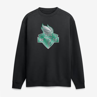 Men's Black New York Liberty  Metallic Mascot Sweatshirt
