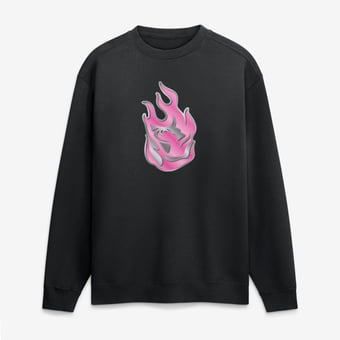 Men's Black Portland Fire  Metallic Mascot Sweatshirt