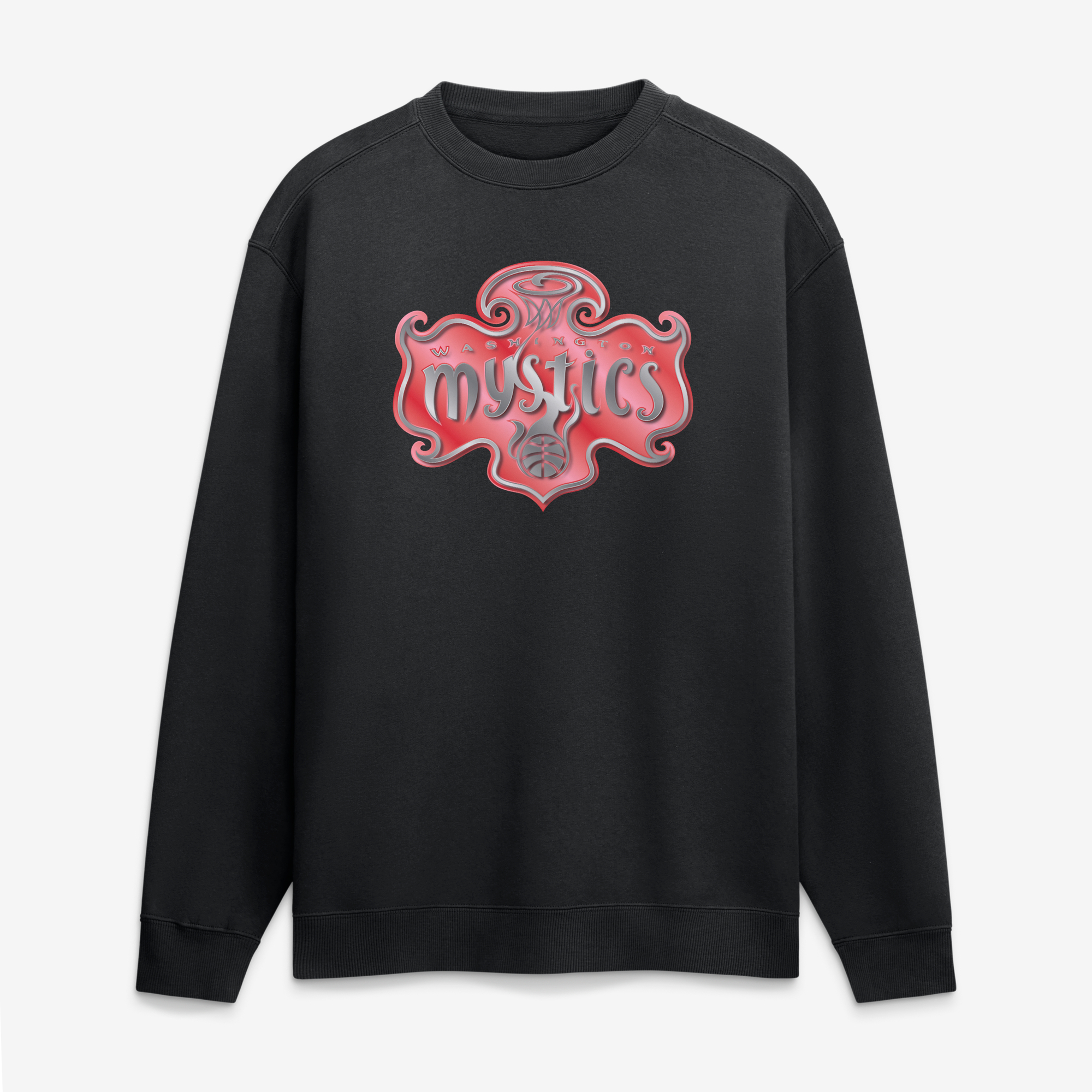 Men's Black Washington Mystics  Metallic Mascot Sweatshirt