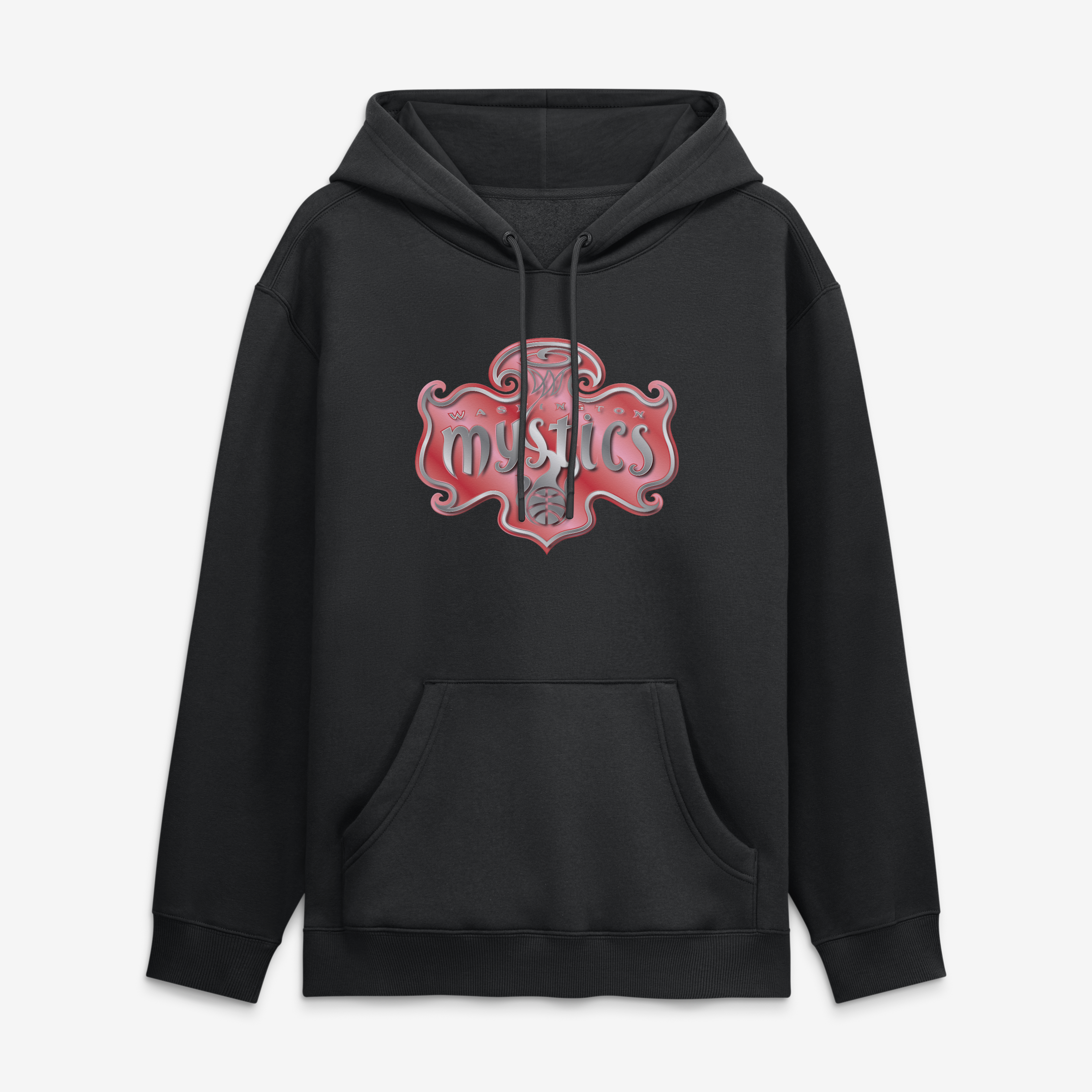 Men’s Black Washington Mystics Metallic Mascot Hoodie