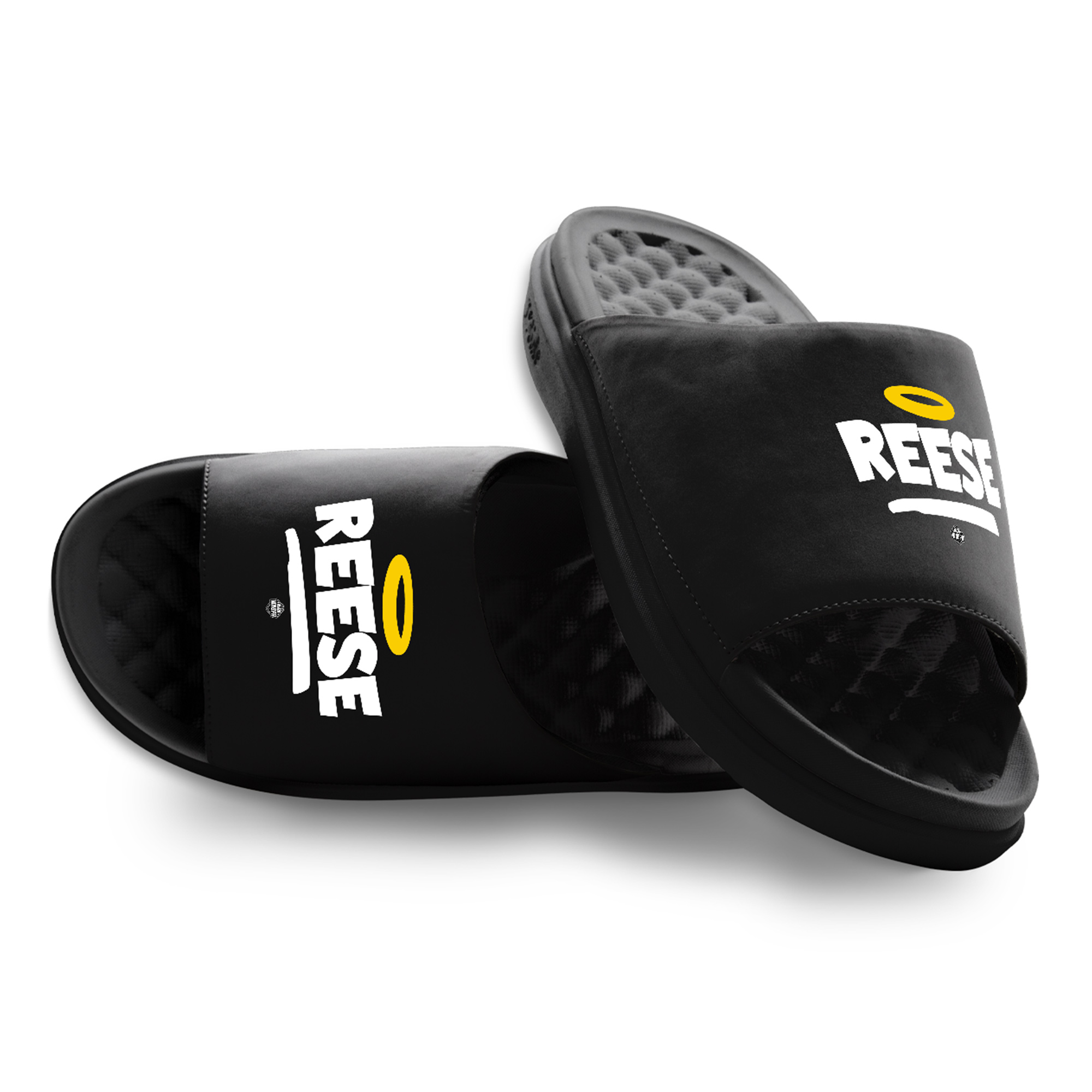 Unisex ISlide Angel Reese Black Atlanta Dream Halo Motive Slide Sandals