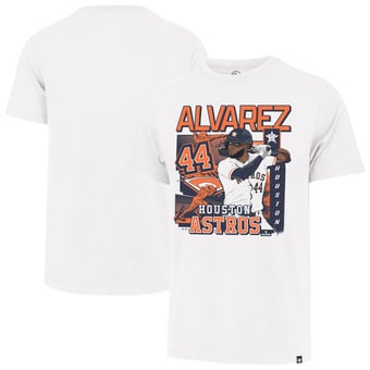 Men's '47 Yordan Alvarez White Houston Astros Field Mark Franklin T-Shirt