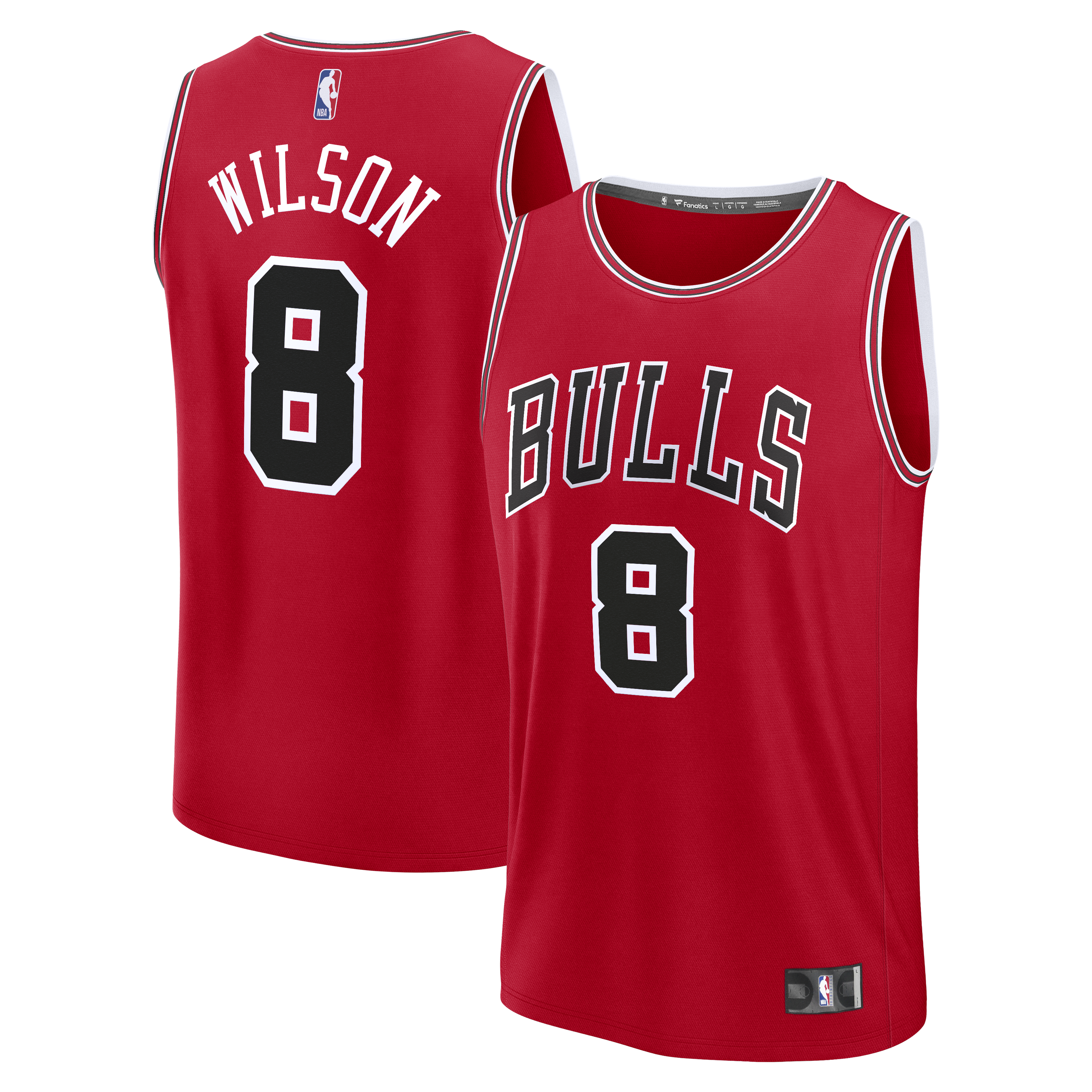 Youth Fanatics Caleb Wilson Red Chicago Bulls Fast Break Replica Jersey - Icon Edition