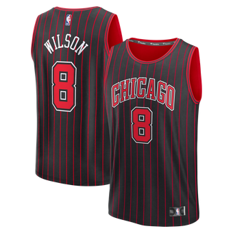 Youth Fanatics Caleb Wilson Black Chicago Bulls Fast Break Replica Jersey - Statement Edition