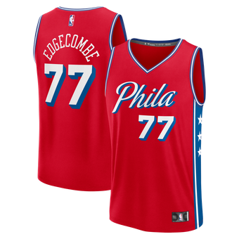 Youth Fanatics VJ Edgecombe Red Philadelphia 76ers Fast Break Replica Jersey - Statement Edition