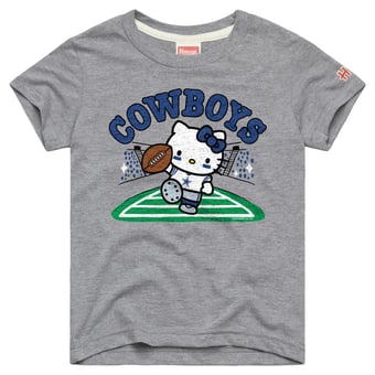 Toddler Homage Gray Dallas Cowboys x Hello Kitty Tri-Blend T-Shirt