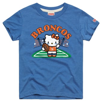 Toddler Homage Royal Denver Broncos x Hello Kitty Retro Tri-Blend T-Shirt