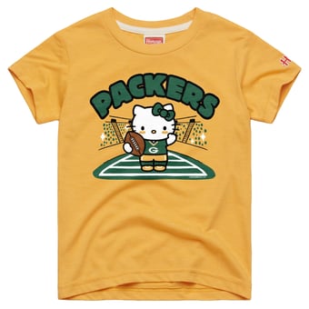 Toddler Homage Gold Green Bay Packers x Hello Kitty Tri-Blend T-Shirt