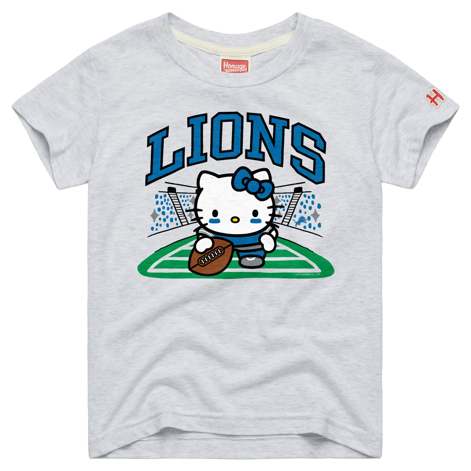 Girls Youth Homage Gray Detroit Lions x Hello Kitty Tri-Blend T-Shirt