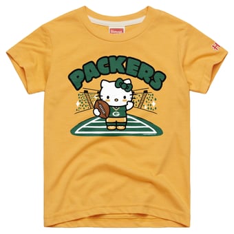 Girls Youth Homage Gold Green Bay Packers x Hello Kitty Tri-Blend T-Shirt