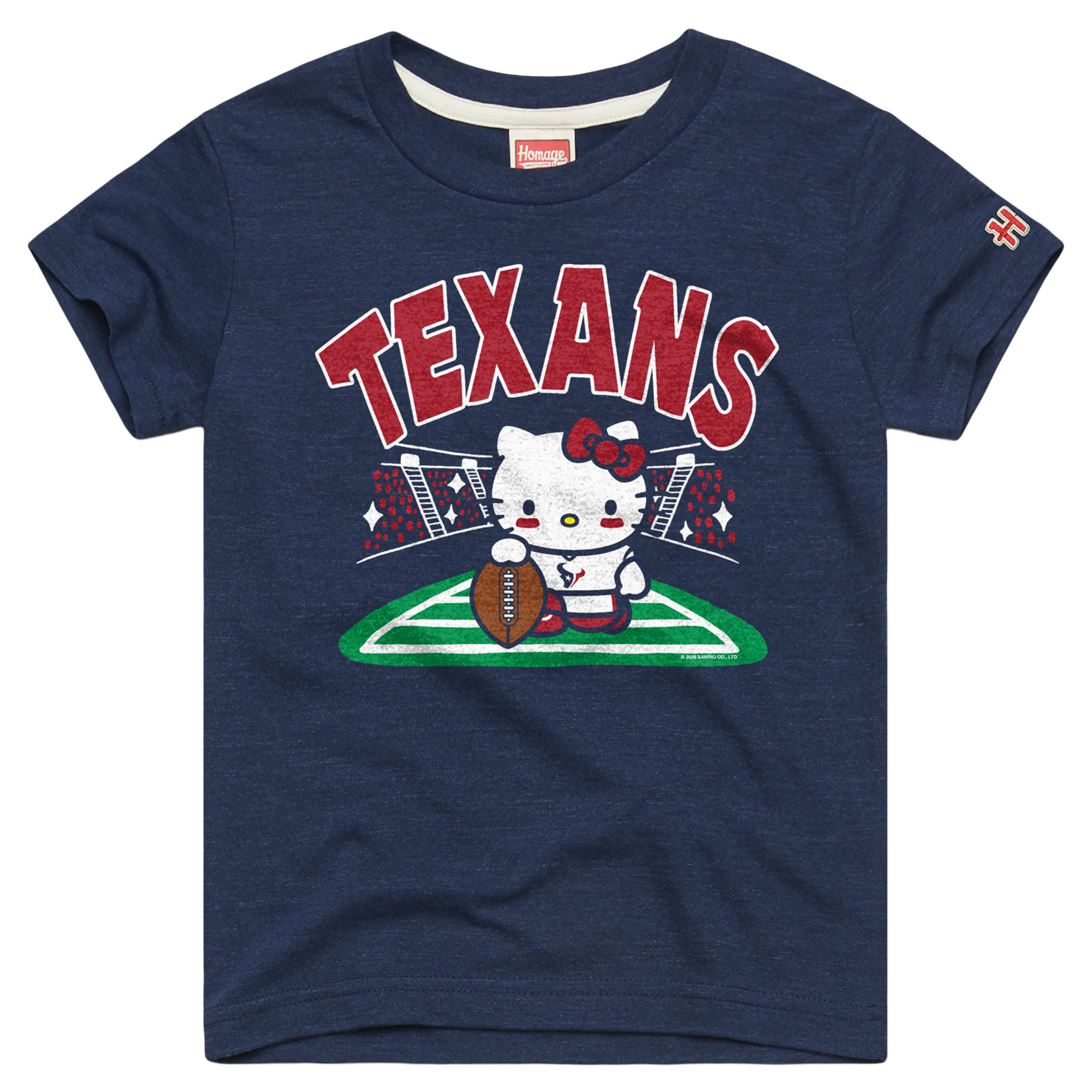 Girls Youth Homage Navy Houston Texans x Hello Kitty Tri-Blend T-Shirt