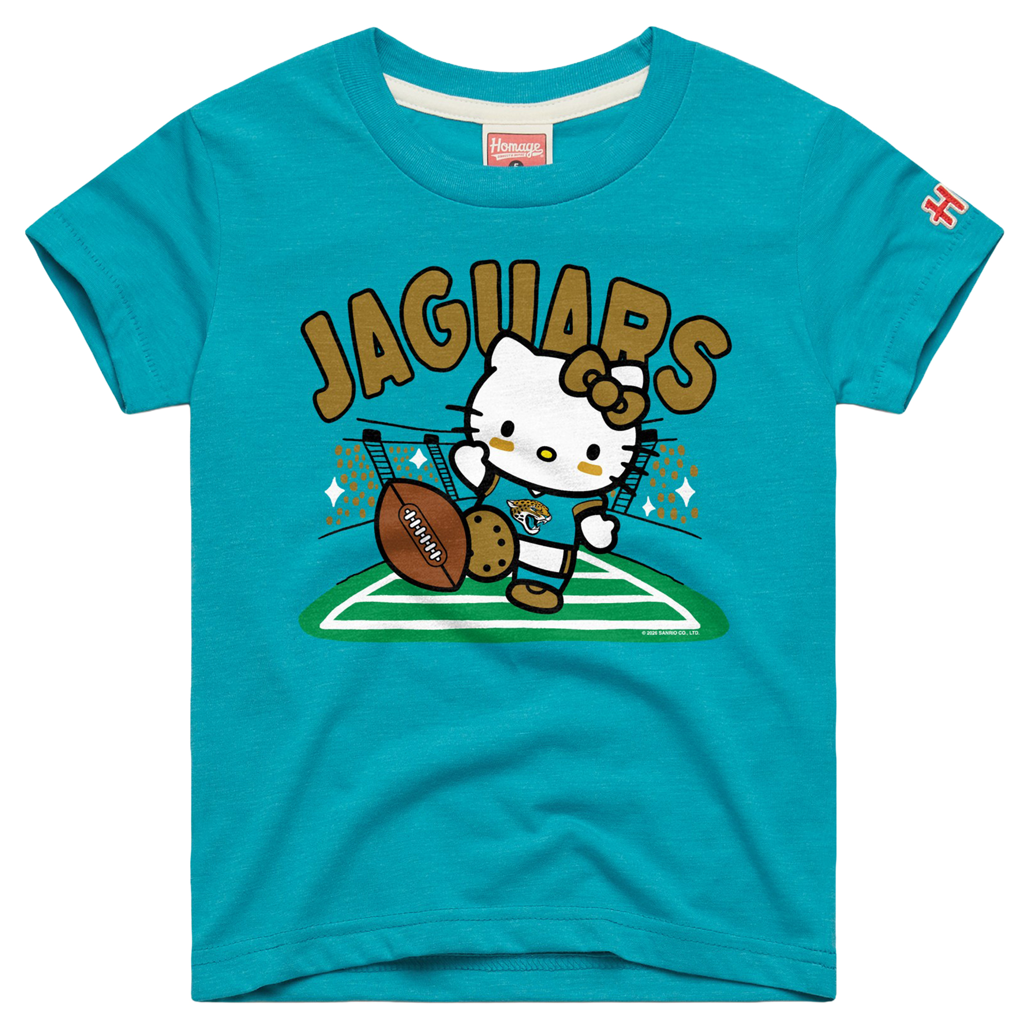Girls Youth Homage Teal Jacksonville Jaguars x Hello Kitty Tri-Blend T-Shirt