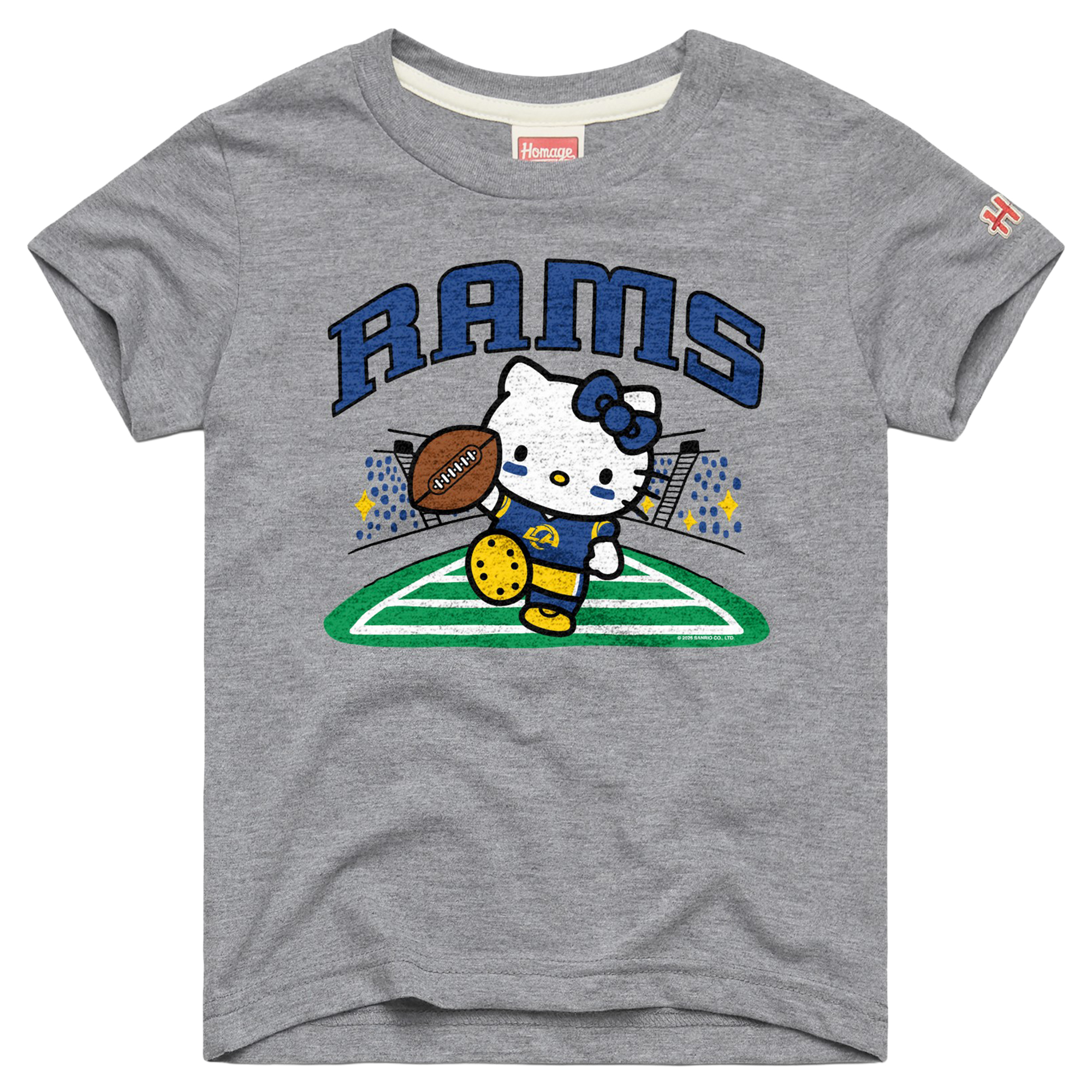 Girls Youth Homage Gray Los Angeles Rams x Hello Kitty Tri-Blend T-Shirt