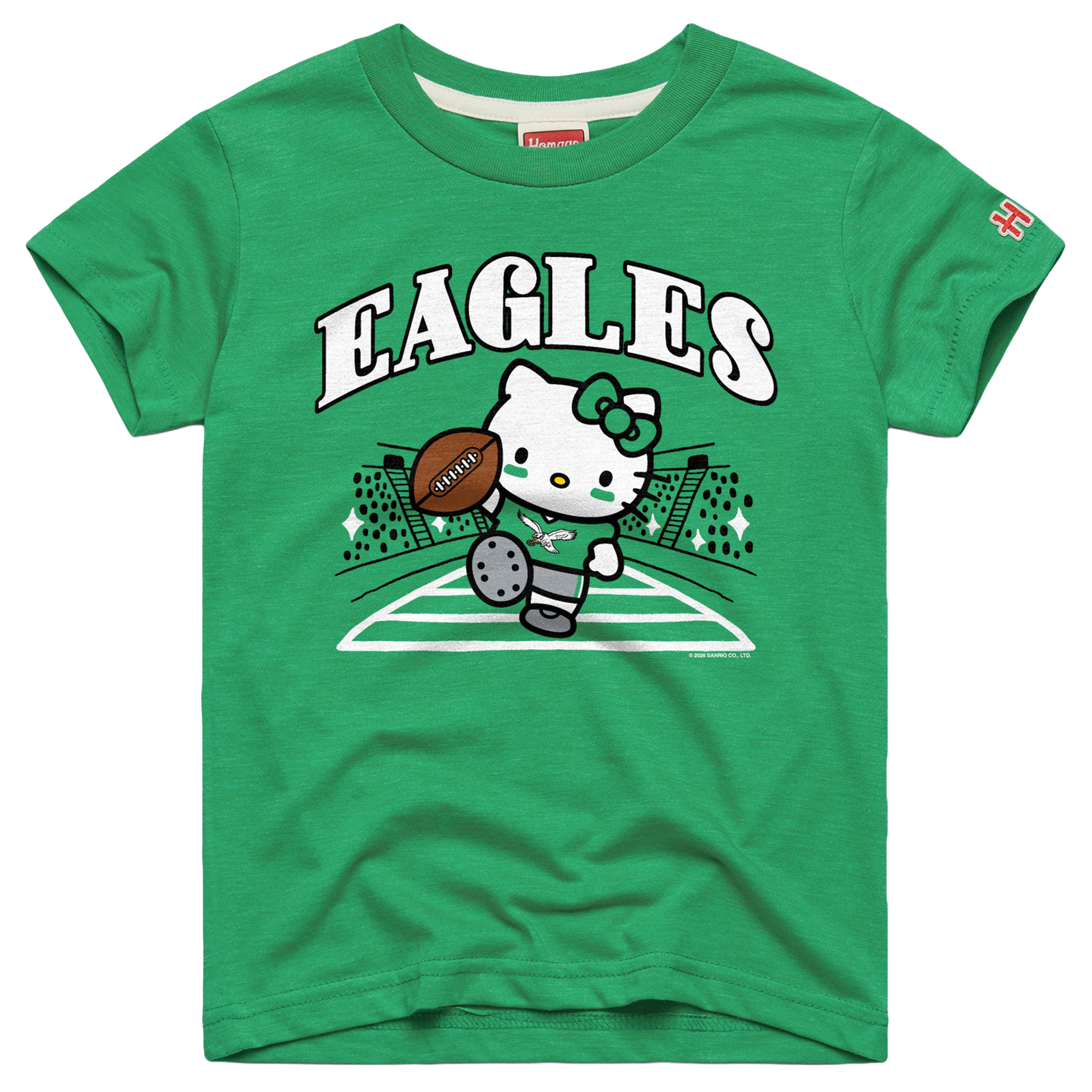 Girls Youth Homage Kelly Green Philadelphia Eagles x Hello Kitty Retro Tri-Blend T-Shirt