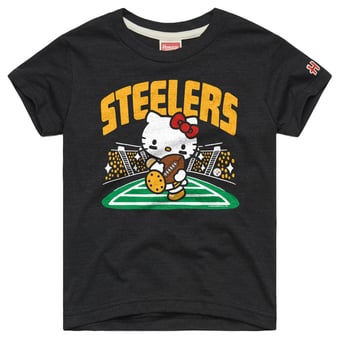 Girls Youth Homage Charcoal Pittsburgh Steelers x Hello Kitty Tri-Blend T-Shirt