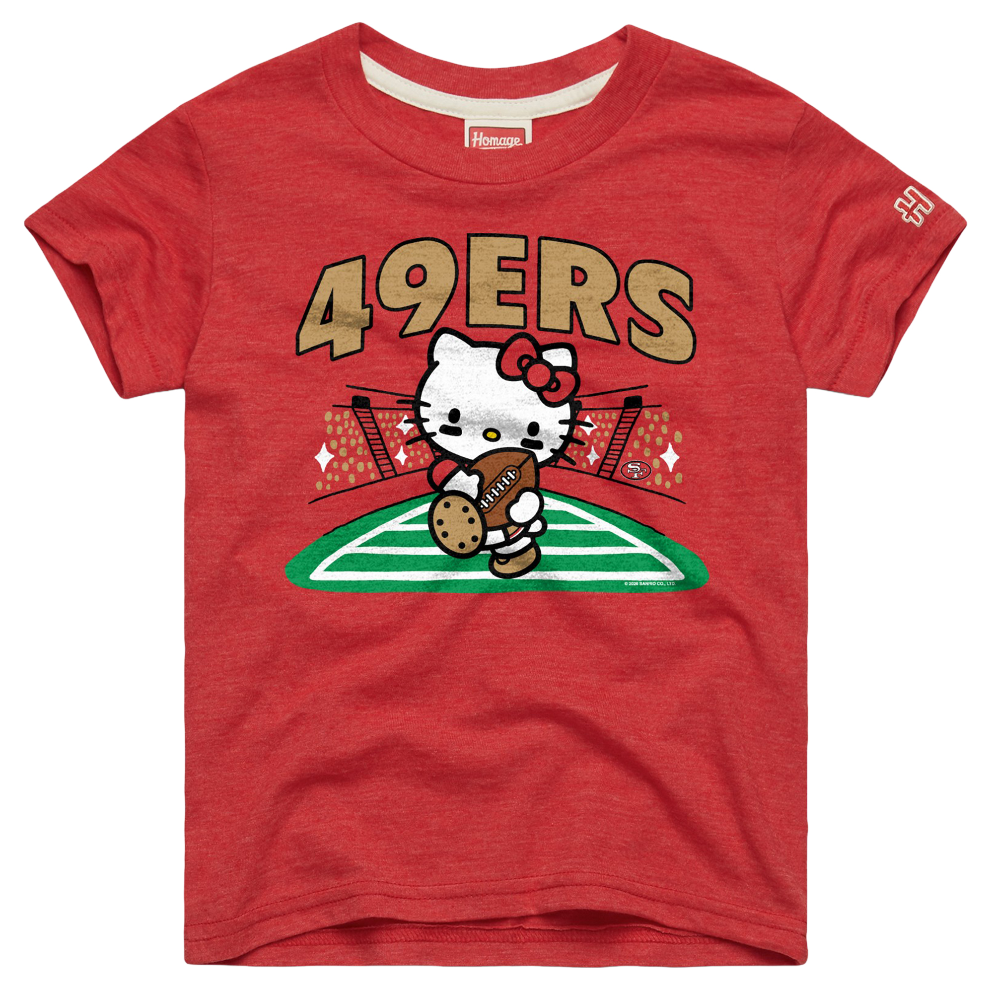 Girls Youth Homage Scarlet San Francisco 49ers x Hello Kitty Tri-Blend T-Shirt